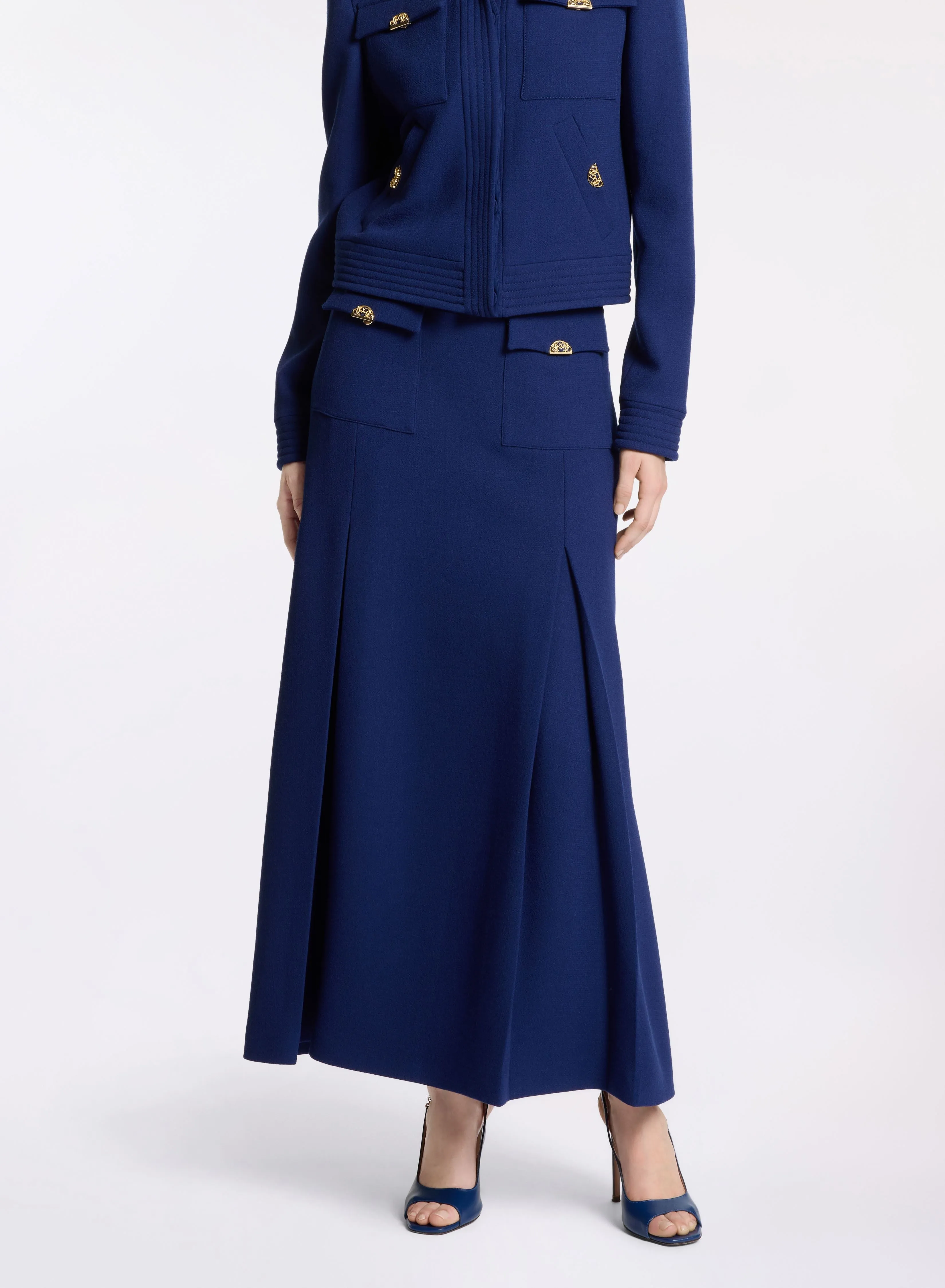 Wool Crepe Midi Skirt sold by Elie Saab