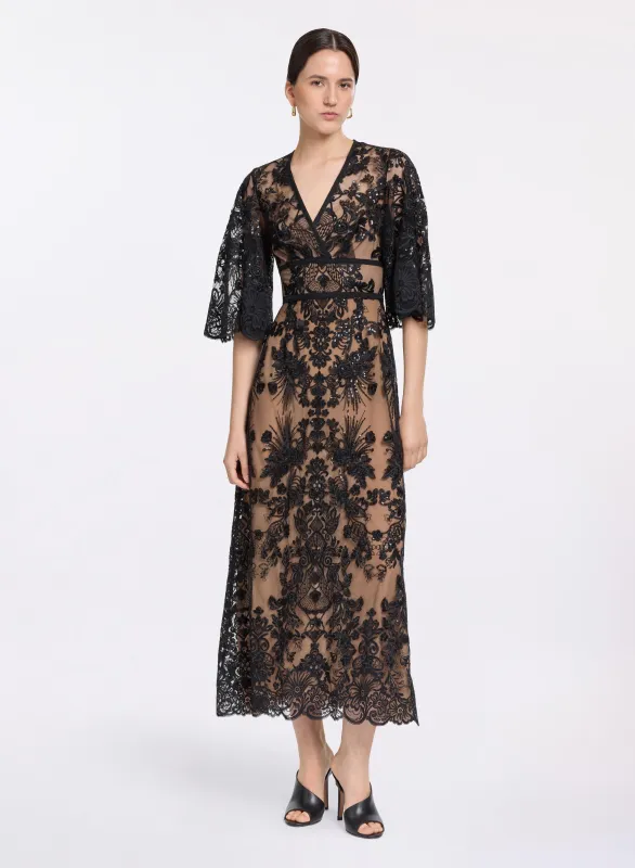 Sequin Embroidered Lace Dress sold by Elie Saab