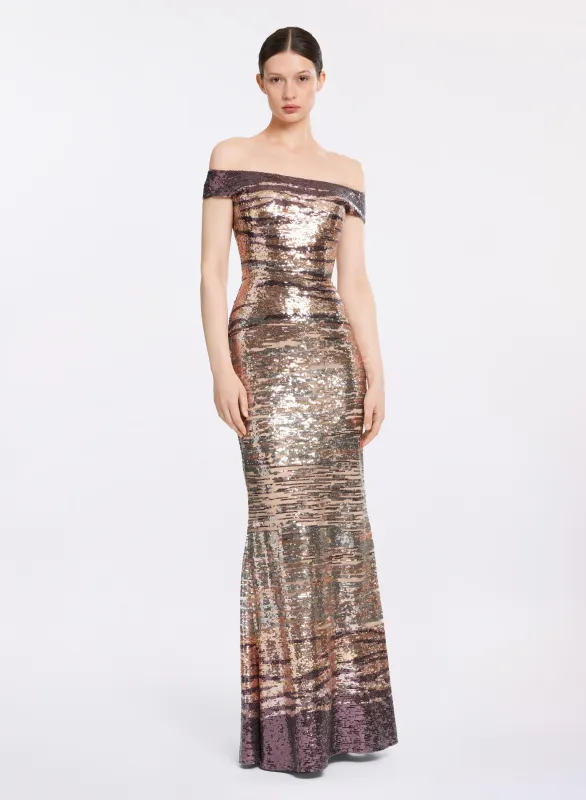 Sequin Embroidered Long Dress sold by Elie Saab