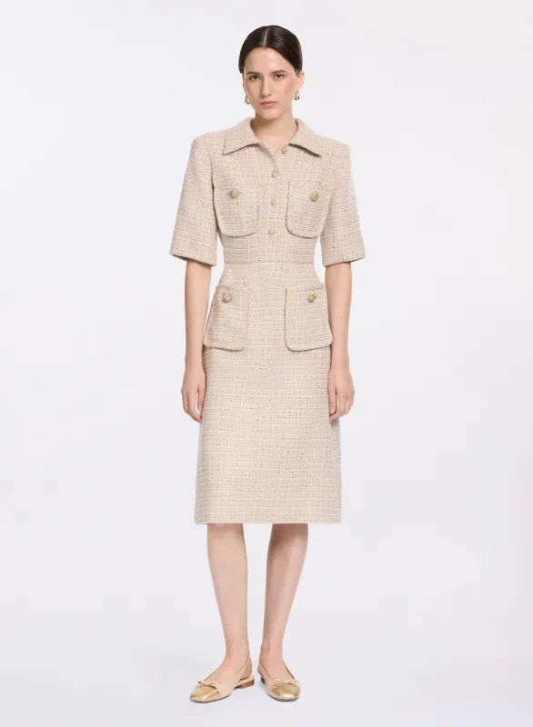 Sequin Tweed Midi Dress sold by Elie Saab