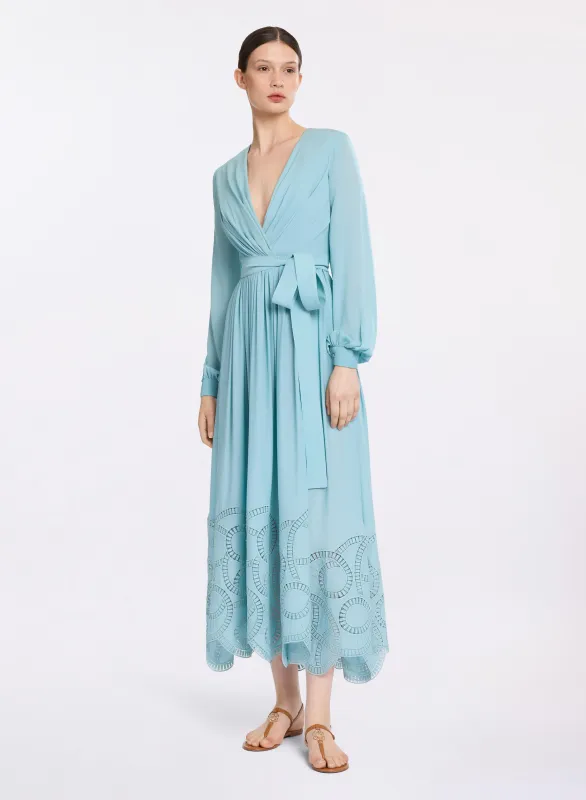 Silk & Macramé Midi Dress sold by Elie Saab