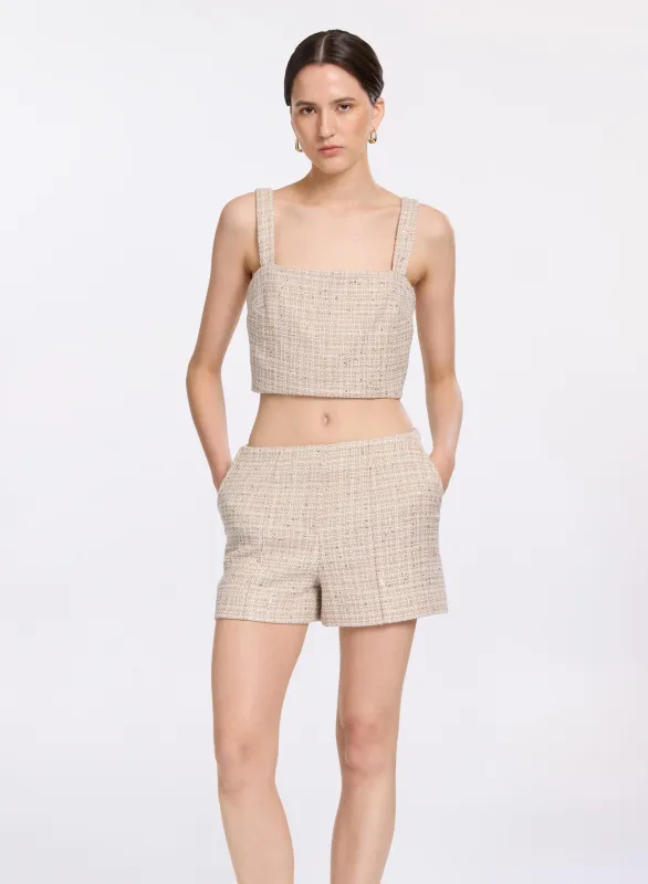 Sequined Tweed Crop Top sold by Elie Saab
