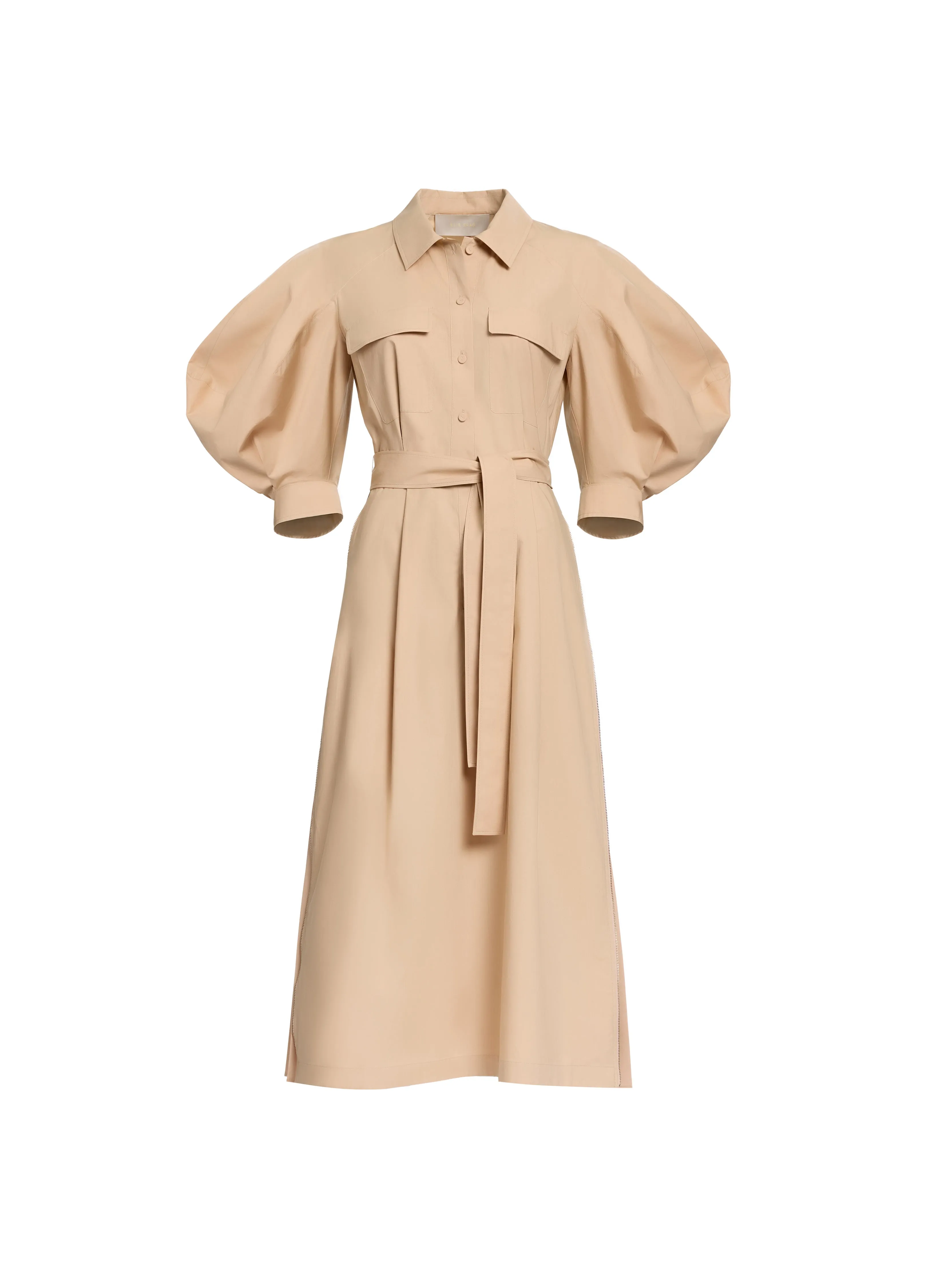 Pleated Cotton Midi Dress sold by Elie Saab product image thumbnail 4