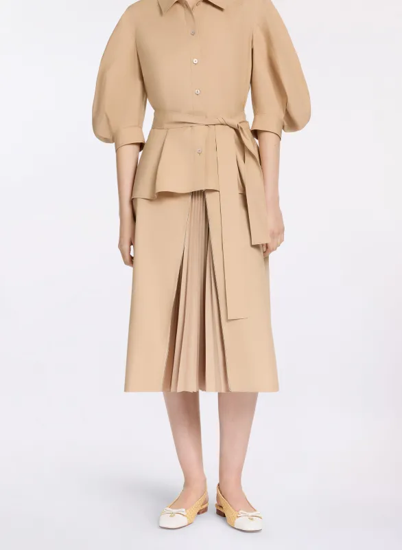 Cotton Midi Skirt with Pleats sold by Elie Saab