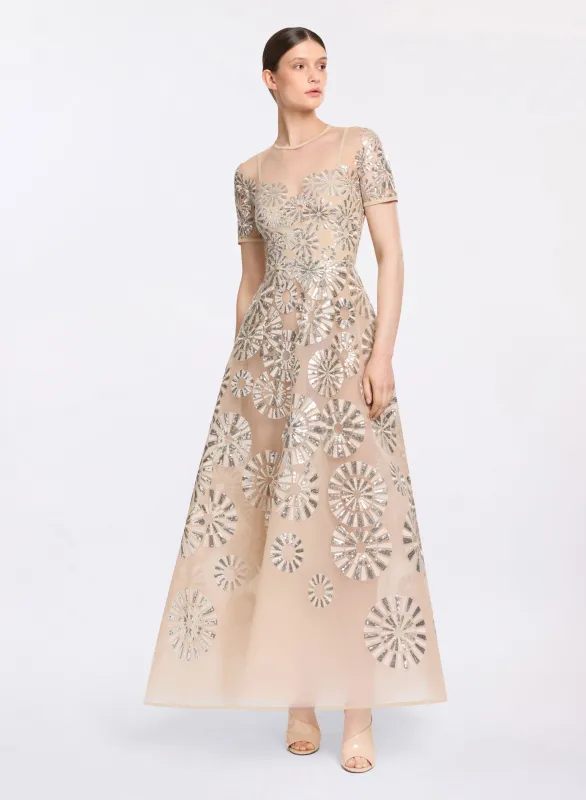 Sequin Embroidered Tulle Dress made by Elie Saab