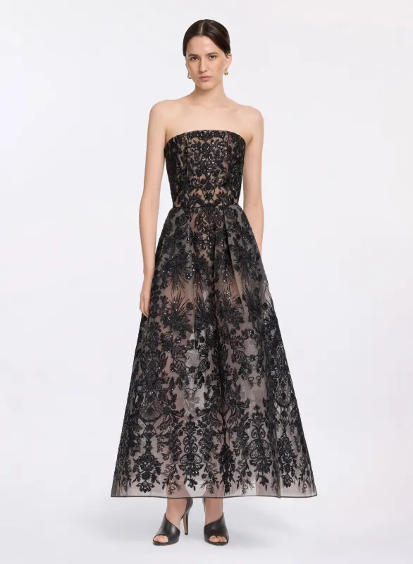 Sequin Embroidered Tulle Dress made by Elie Saab