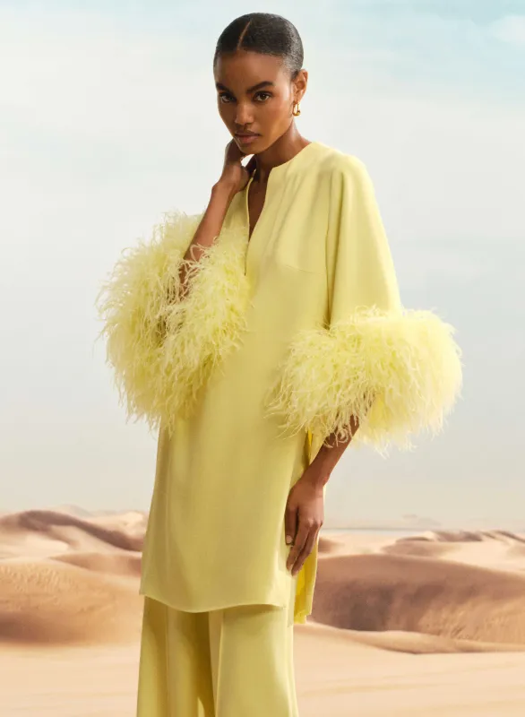 Feather Trimmed Top sold by Elie Saab