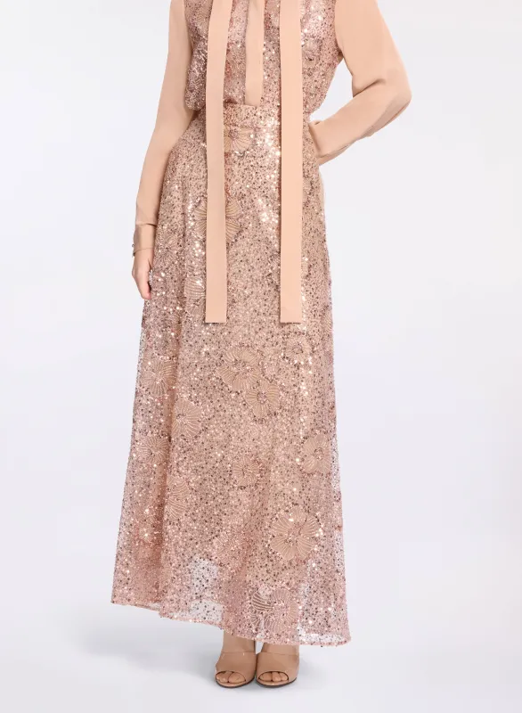 Sequin Embroidered Tulle Skirt sold by Elie Saab