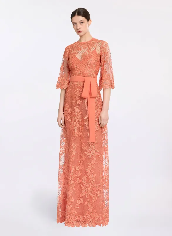 Embroidered Tulle and Lace Dress made by Elie Saab