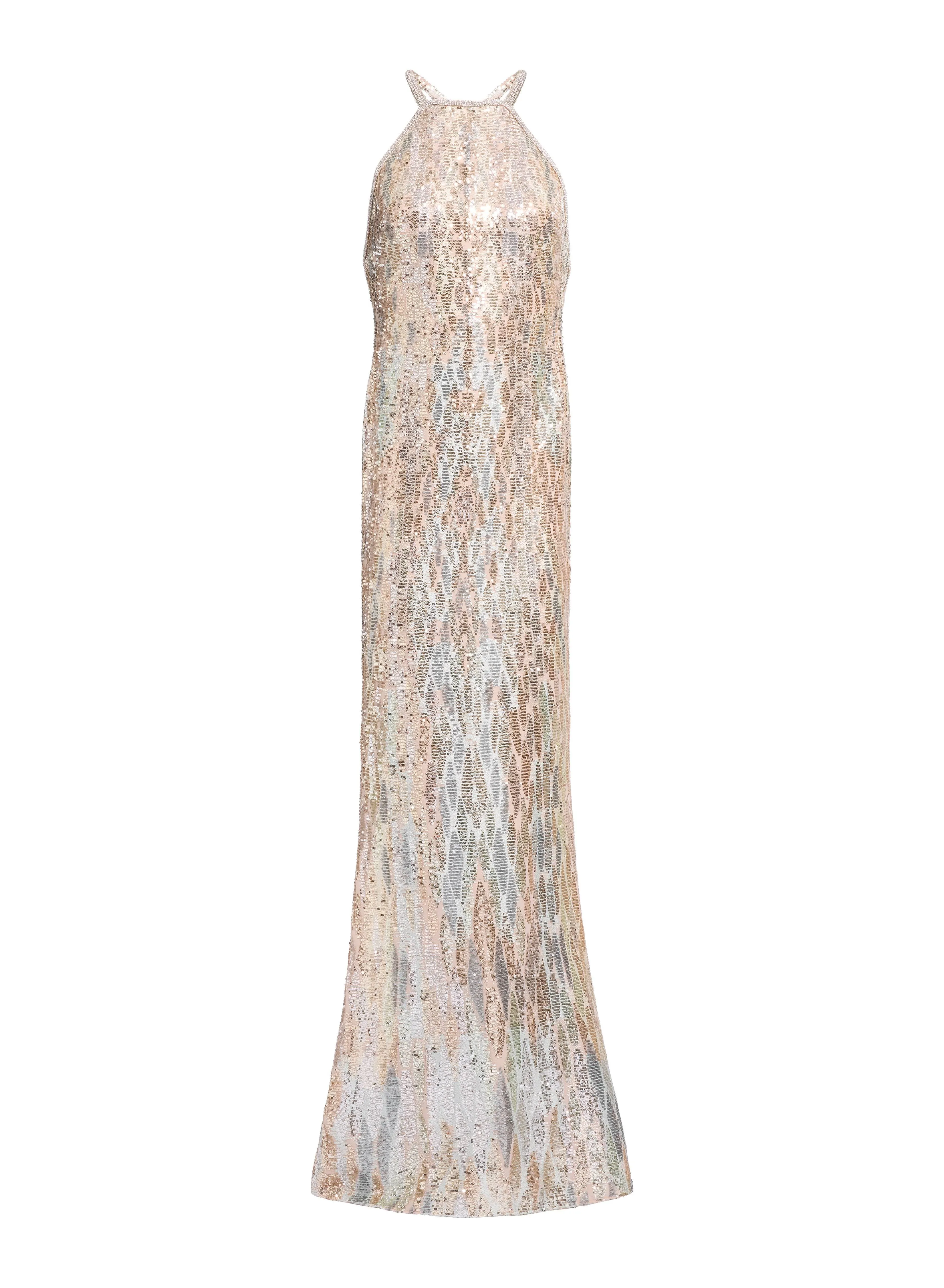 Sequin Embroidered Halter Neck Gown sold by Elie Saab product image thumbnail 4