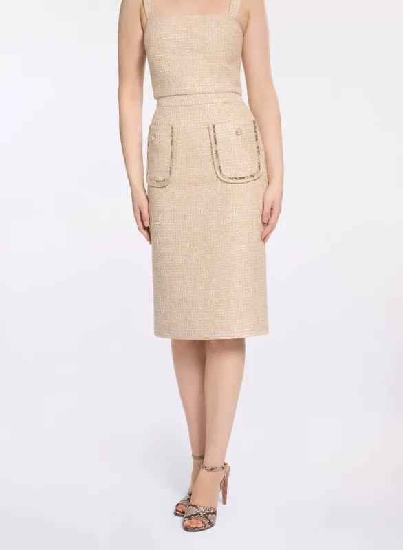 Tweed Midi Skirt sold by Elie Saab