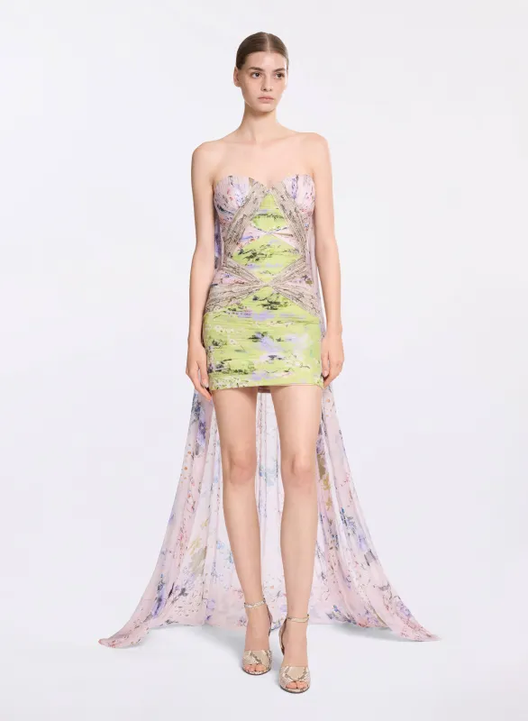 Garden Print Short Dress made by Elie Saab