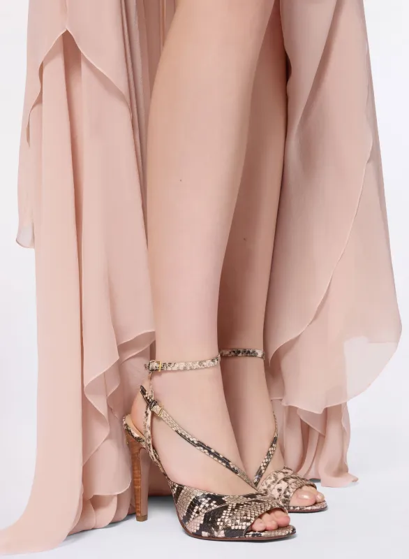 Leather Heeled Sandals made by Elie Saab