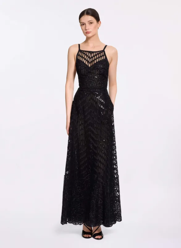 Sequin Embroidered Midi Dress made by Elie Saab