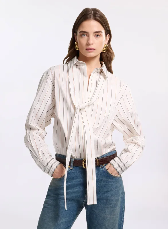 Striped Cotton Shirt made by Elie Saab