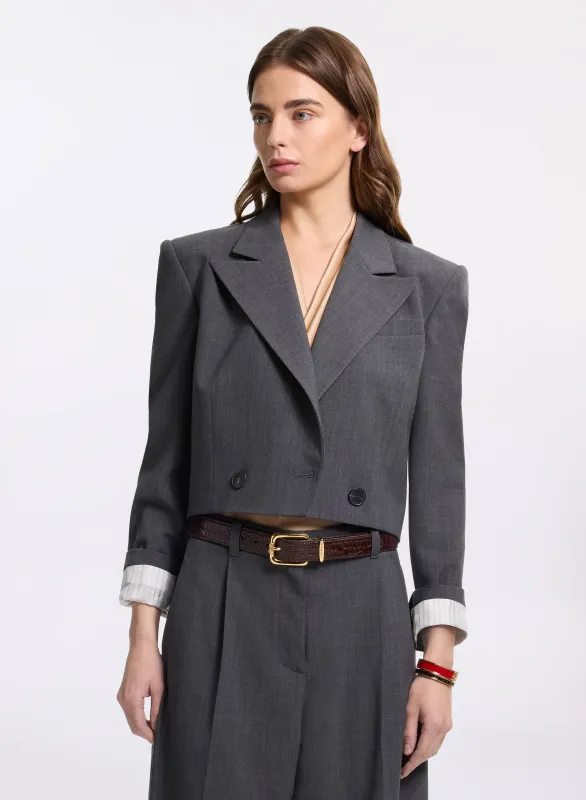 Cropped Wool Jacket made by Elie Saab