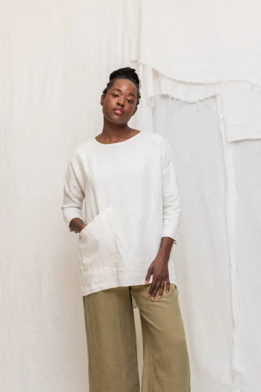 Long Sleeve Harper Tunic in New Midweight Linen sold by Elizabeth Suzann