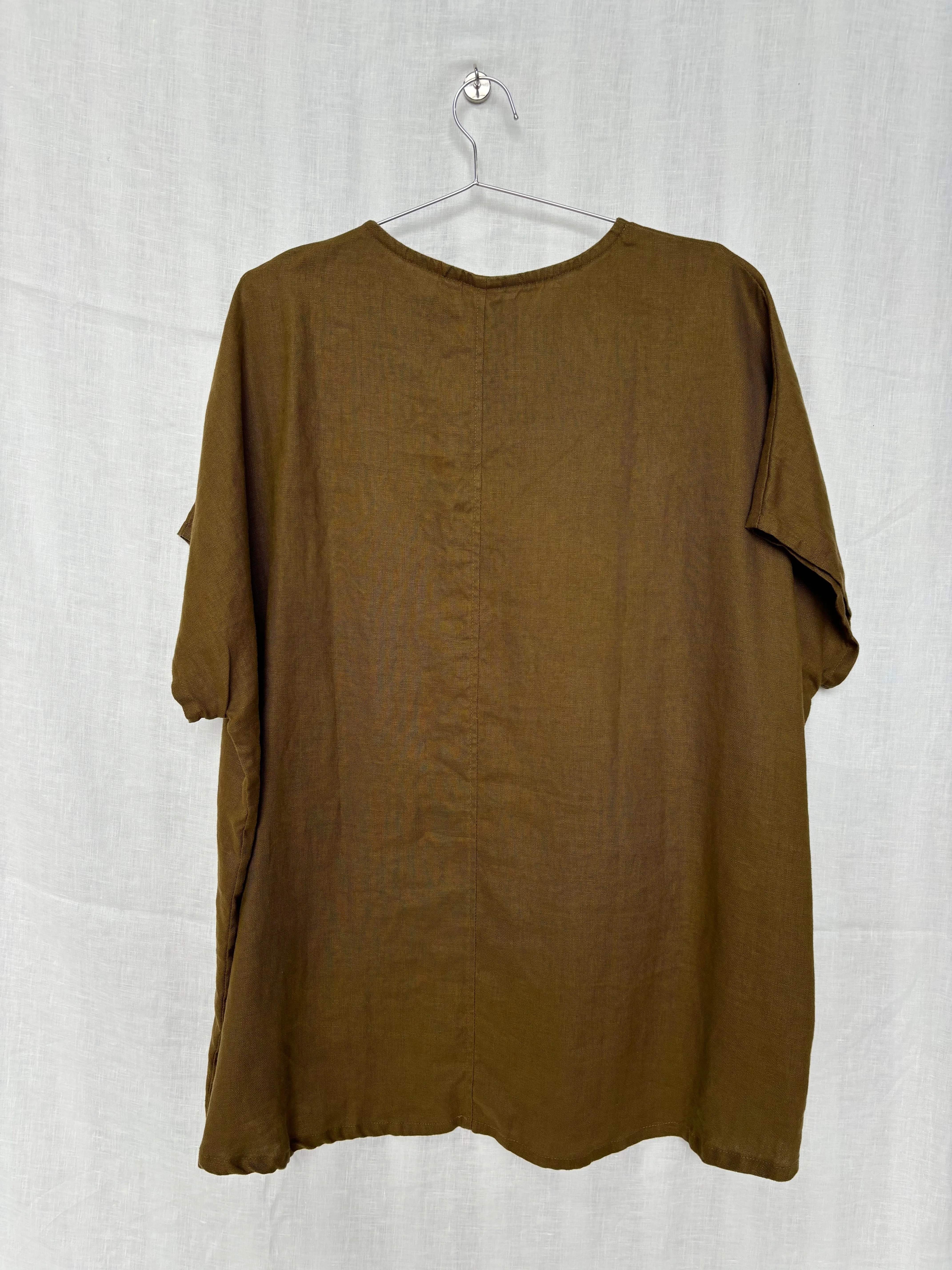 Harper Tunic in Midweight Linen, Olive | Size L/XL | SAMPLE SALE (E23) sold by Elizabeth Suzann product image thumbnail 2