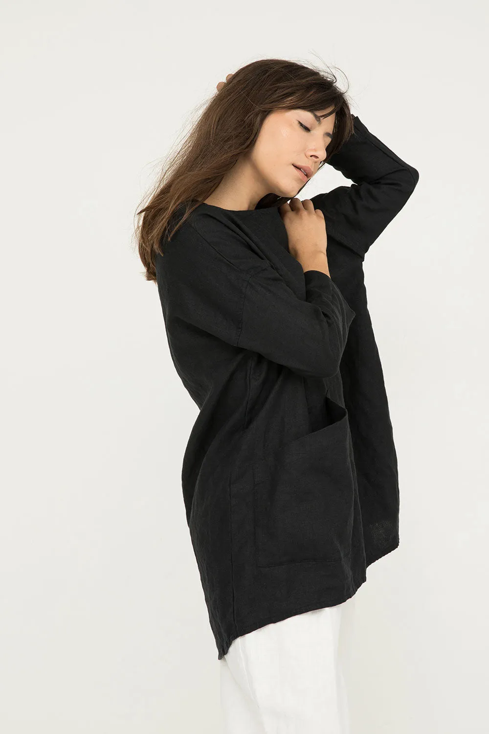 *FINAL SALE* Long Sleeve Harper Tunic in Midweight Linen | 6th Edition sold by Elizabeth Suzann product image thumbnail 3