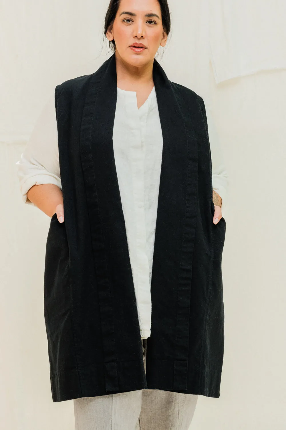 Clyde Vest in Organic Cotton Canvas sold by Elizabeth Suzann