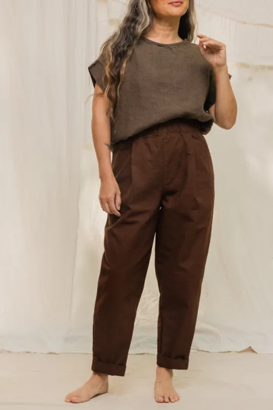 Andy Trouser in Organic Cotton Canvas sold by Elizabeth Suzann