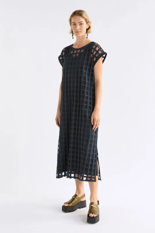 Grid Burnout Midi Dress made by Elk