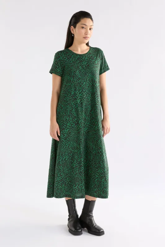 Haki Dress Green Sinda Print sold by Elk