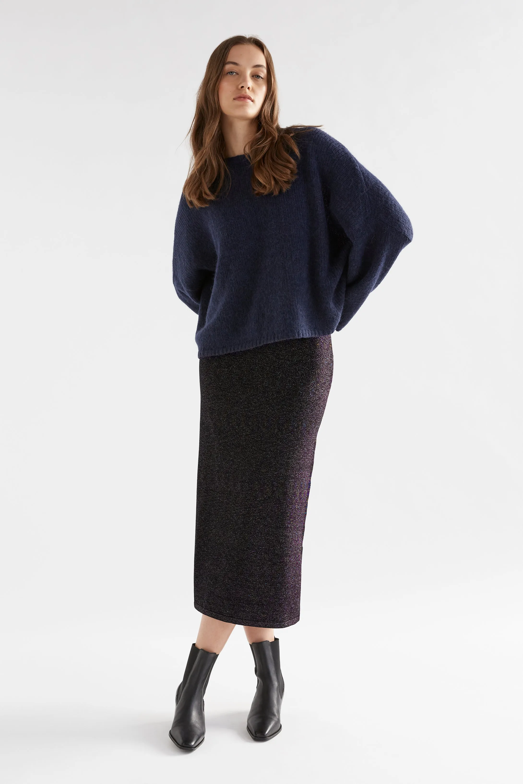 Galaxy Metallic Knit Skirt sold by Elk