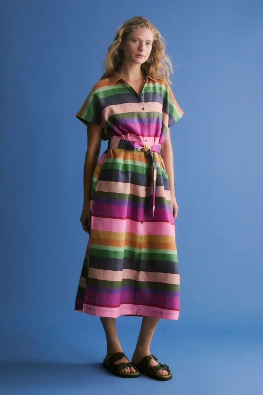 Tilko Linen Shirt Dress Lysbro Print made by Elk