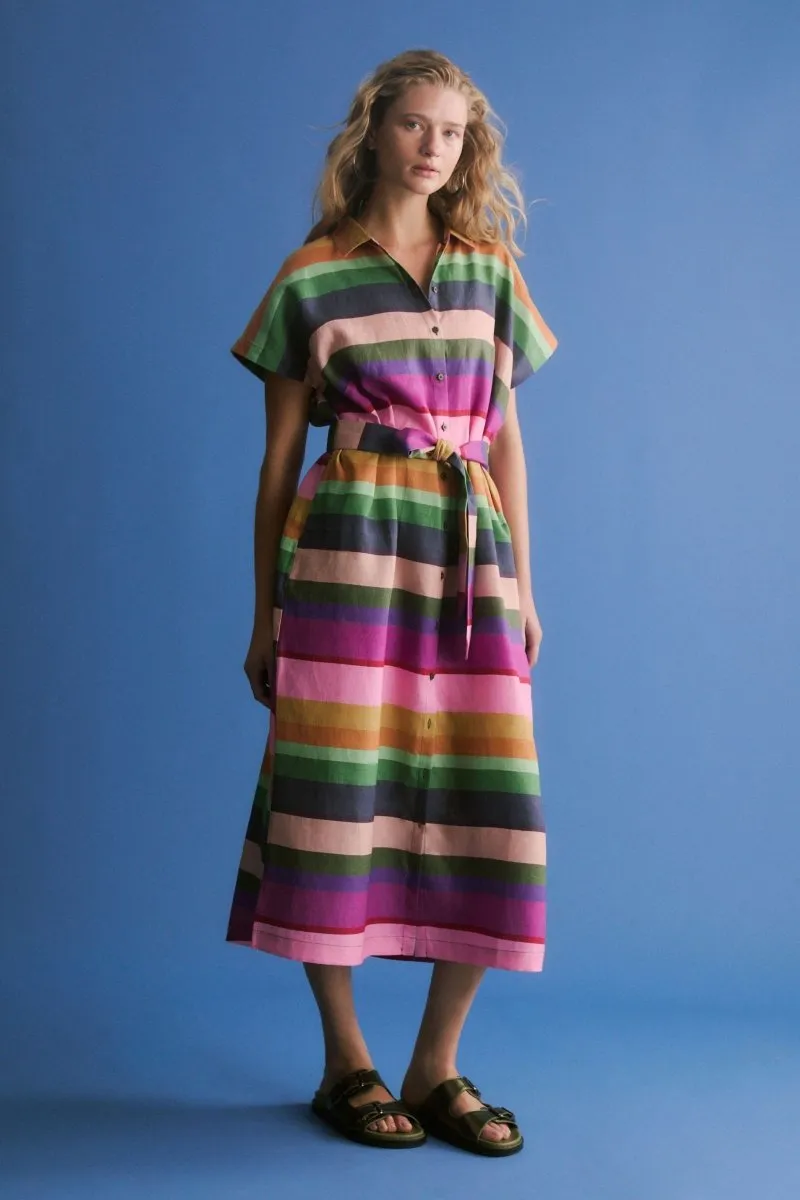 Tilko Linen Shirt Dress Lysbro Print sold by Elk