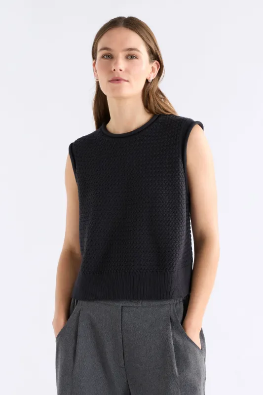 Naya Knit Vest Black made by Elk