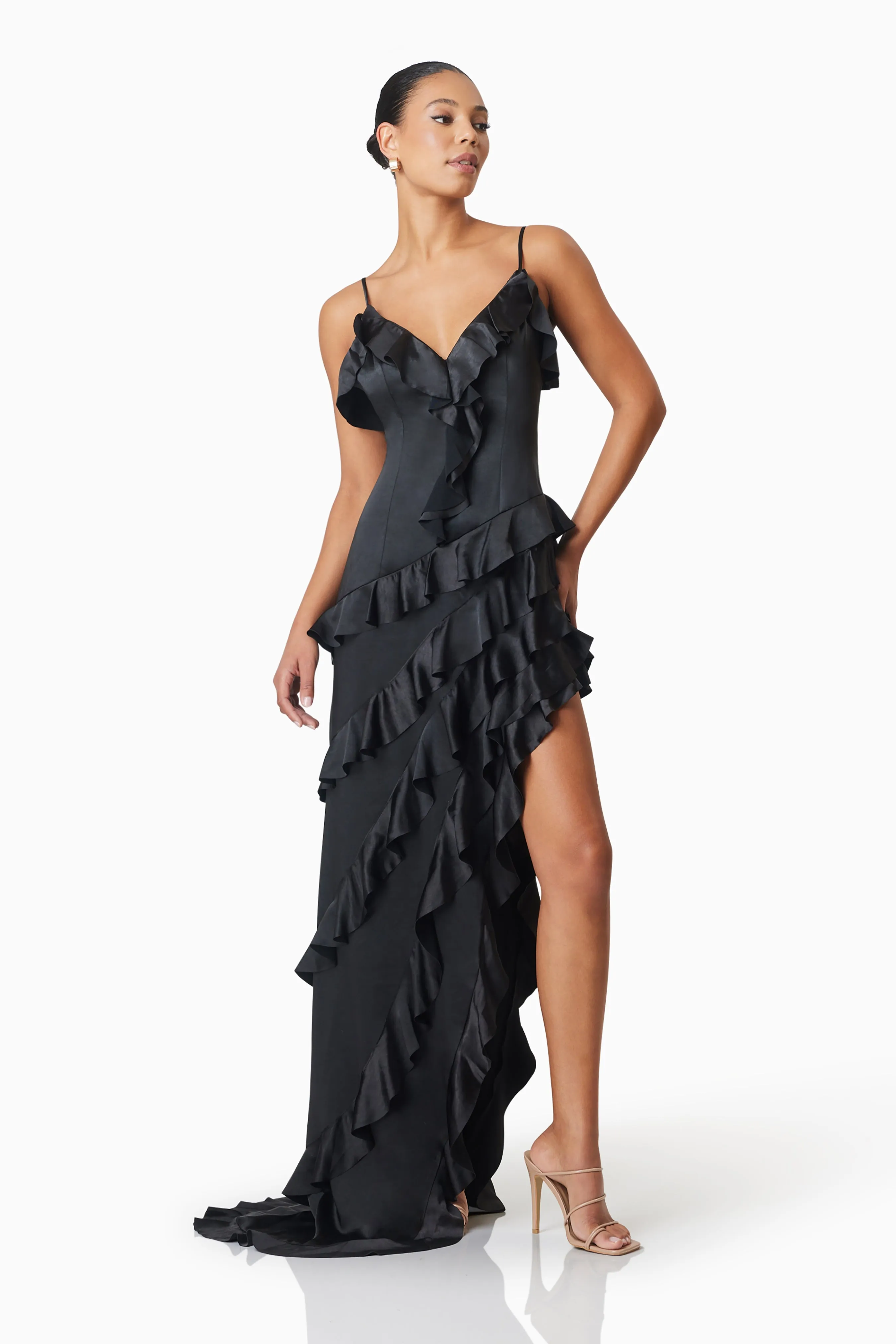 Kyla Asymmetrical Maxi Dress In Black sold by Elliatt product image thumbnail 3