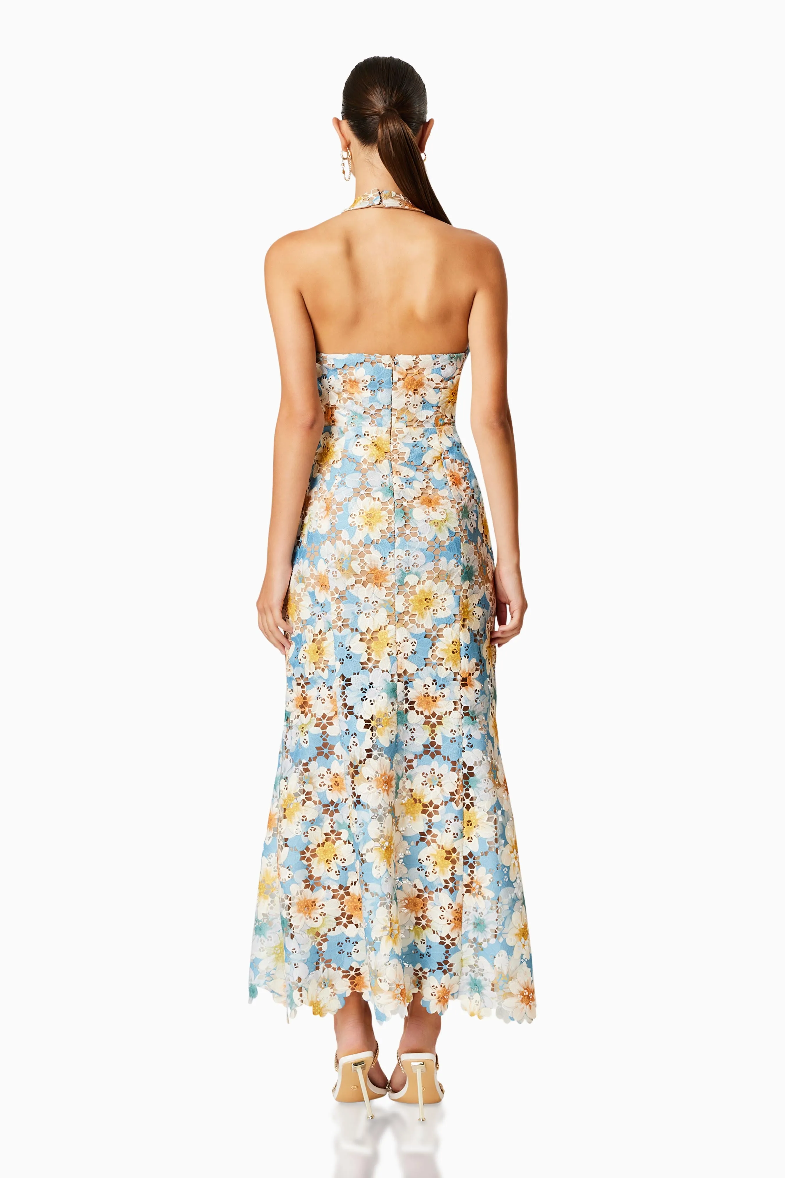 Nesting Lace Maxi Dress In Blue Florals sold by Elliatt product image thumbnail 5