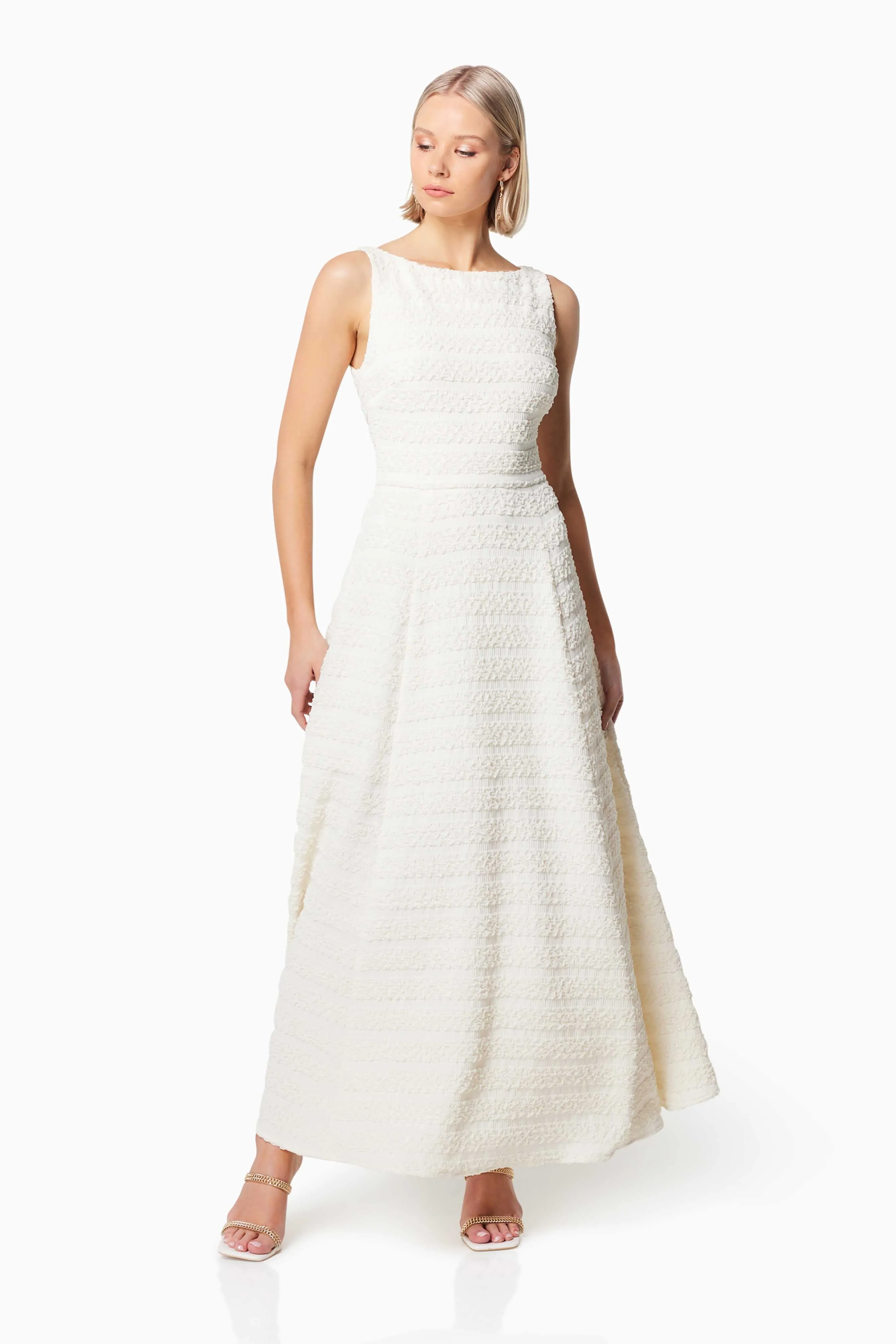 Decadence Textured Maxi Dress In White sold by Elliatt product image thumbnail 4