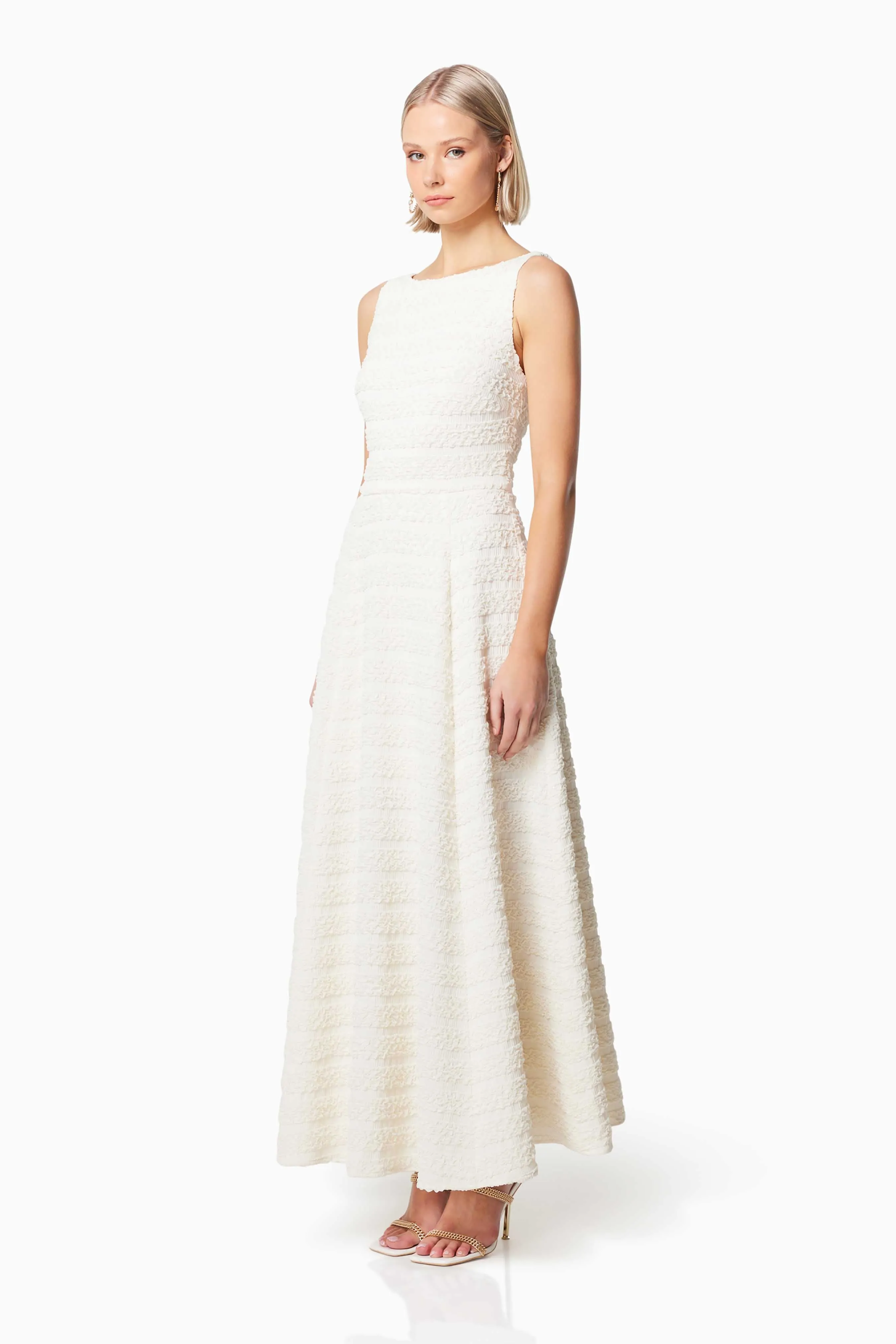 Decadence Textured Maxi Dress In White sold by Elliatt product image thumbnail 3
