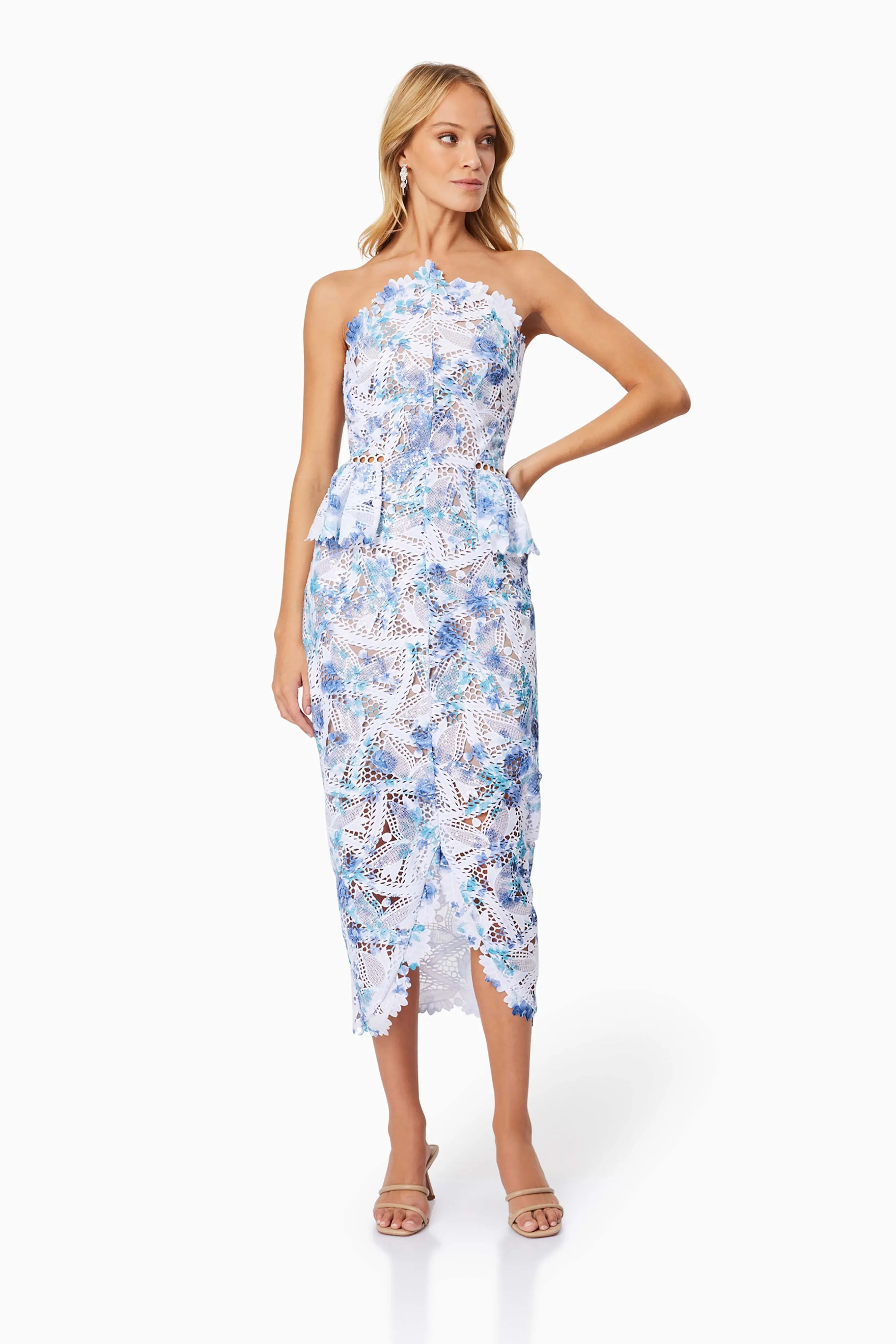 Savannah Fitted Strapless Midi Dress In Blue sold by Elliatt product image thumbnail 5