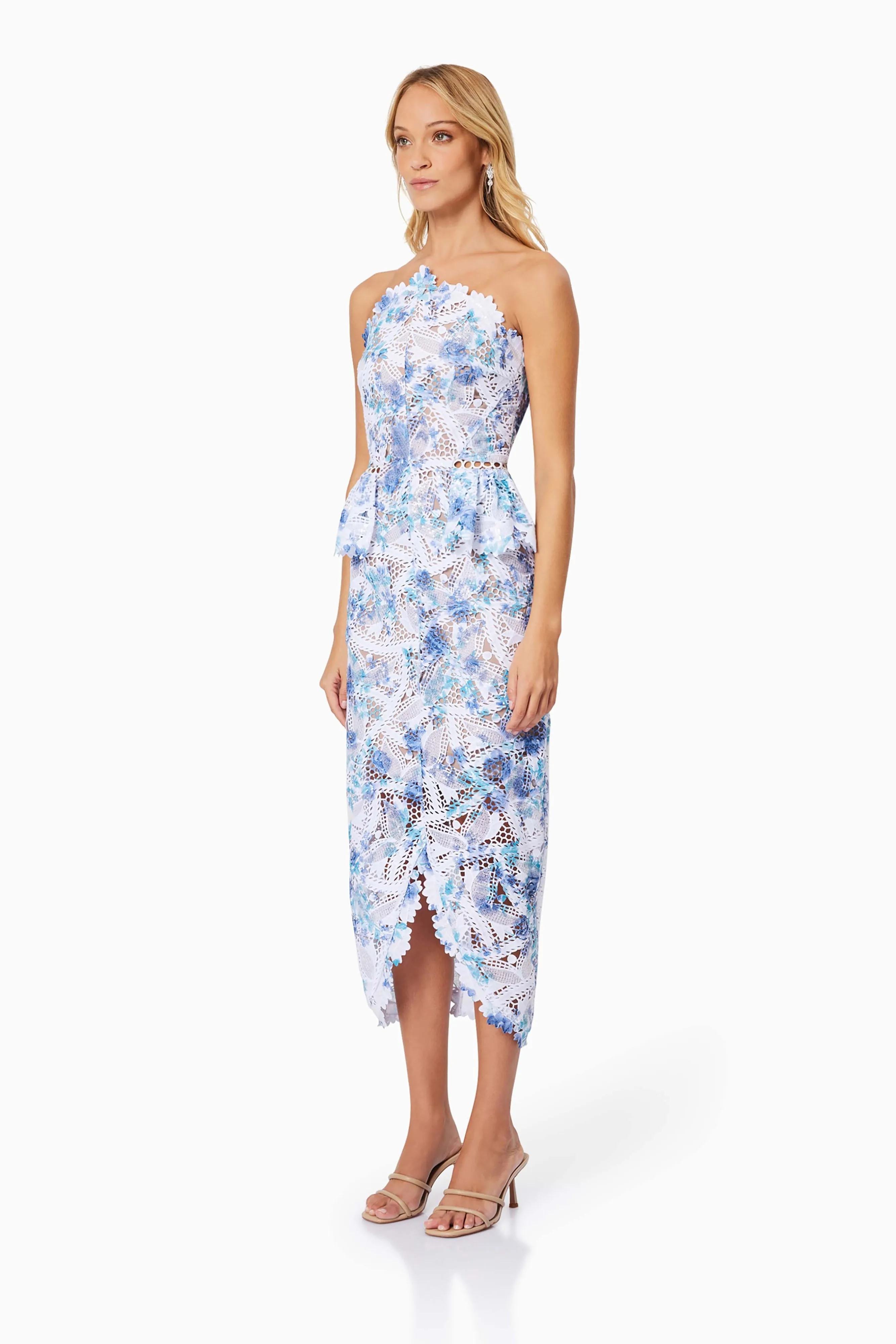 Savannah Fitted Strapless Midi Dress In Blue sold by Elliatt product image thumbnail 2