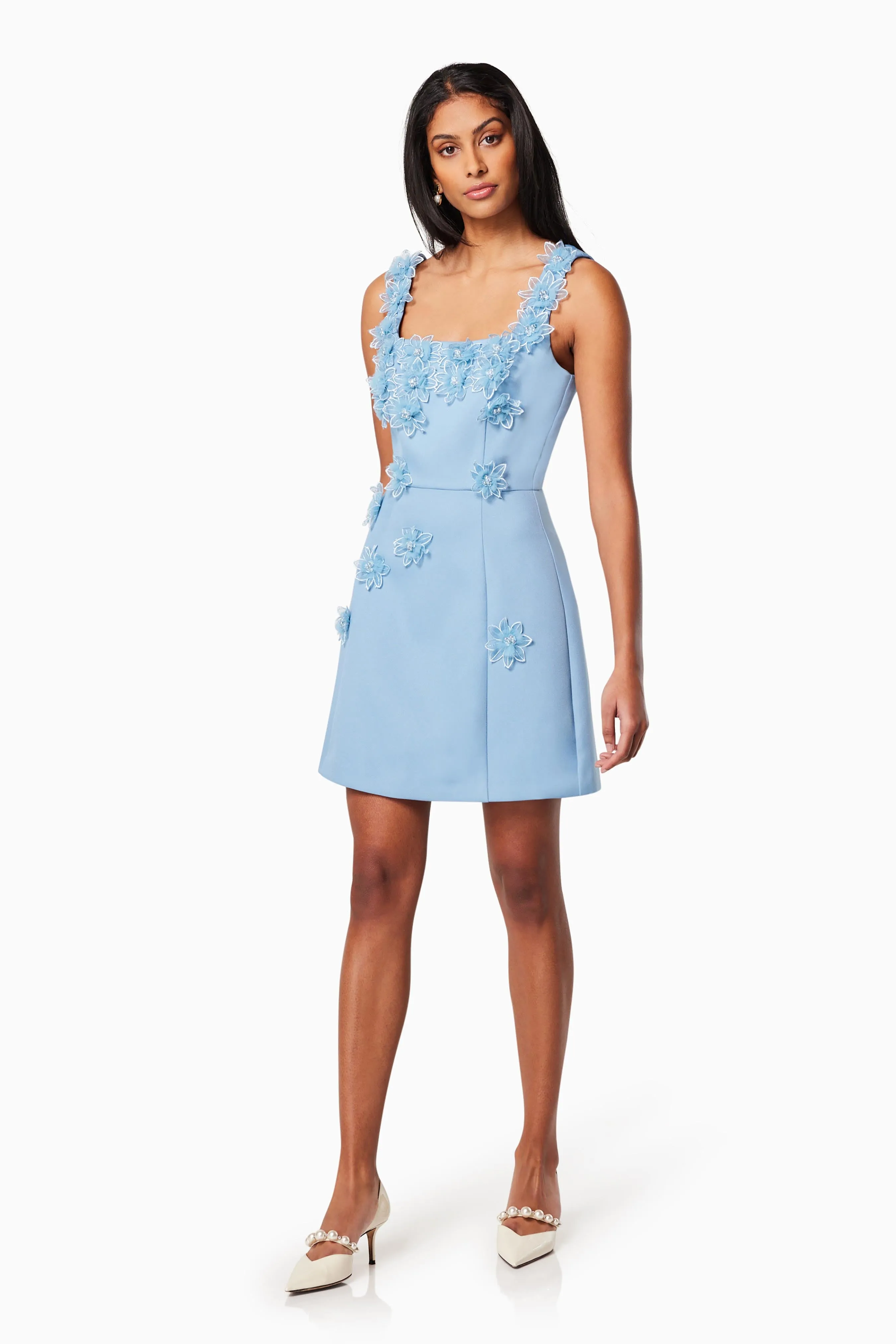 Bruges 3D Floral Mini Dress In Blue sold by Elliatt product image thumbnail 4