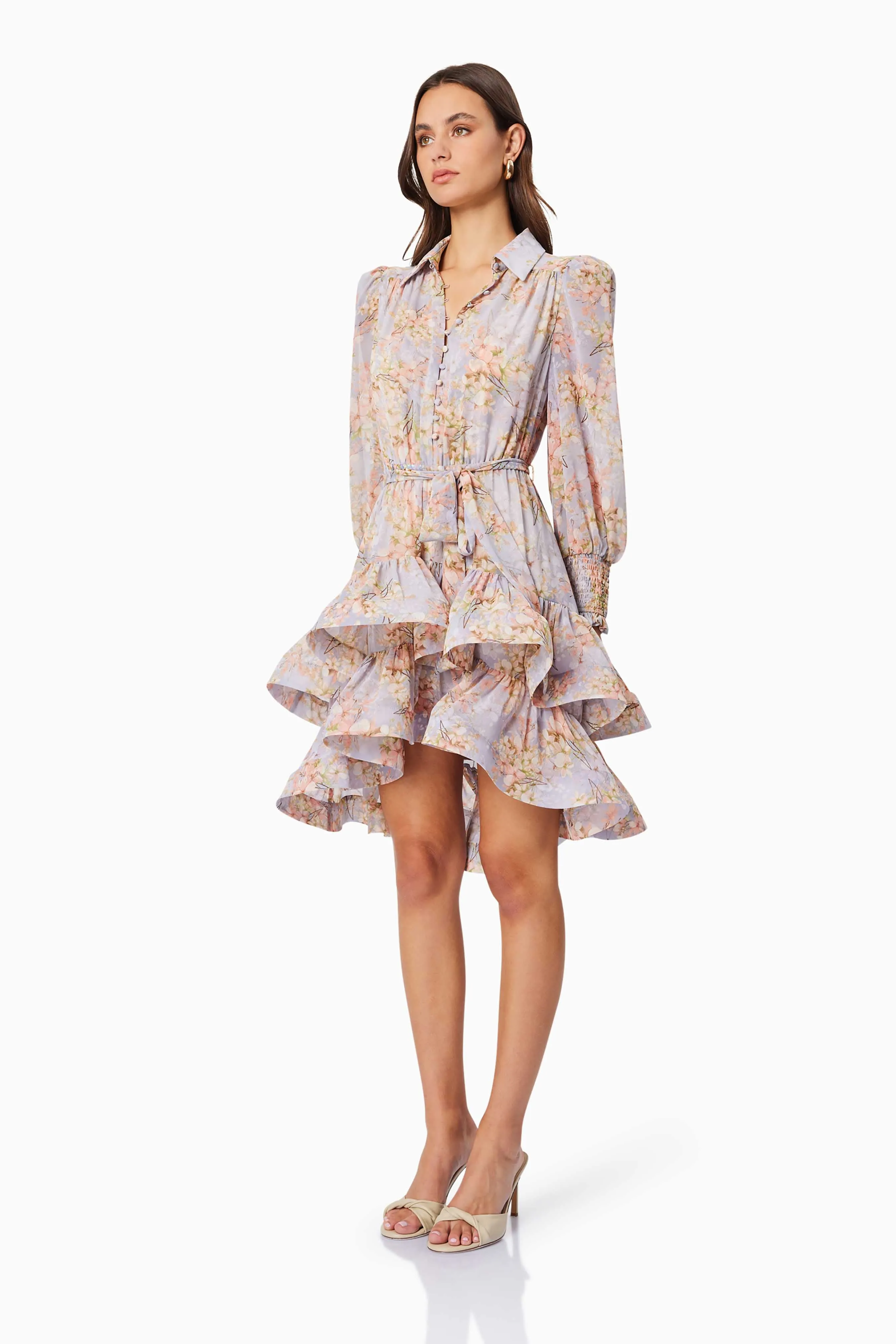 Sahara Floral Mini Day Dress in Purple sold by Elliatt product image thumbnail 3