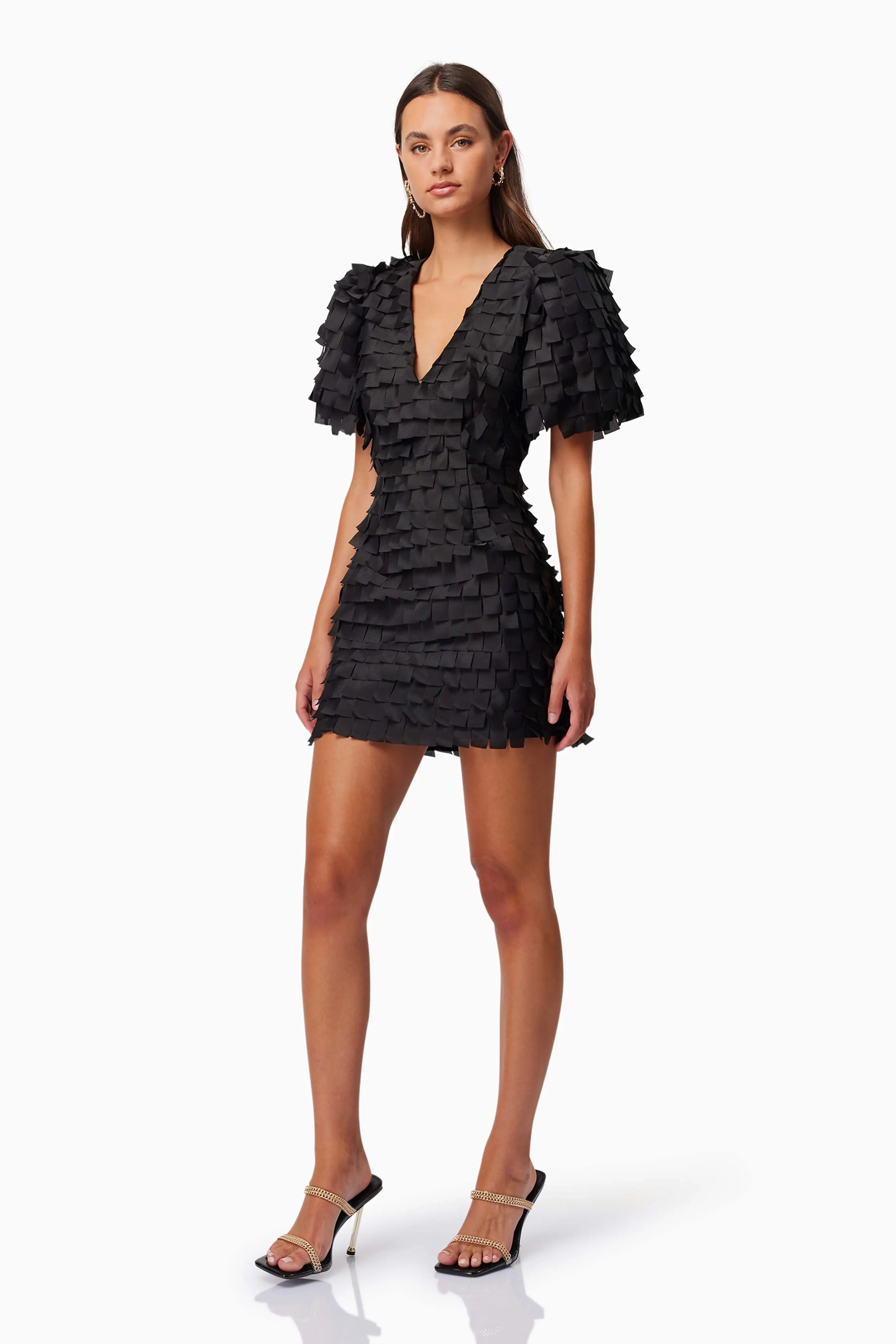 Hailey Textured 3D Mini Dress In Black sold by Elliatt product image thumbnail 4