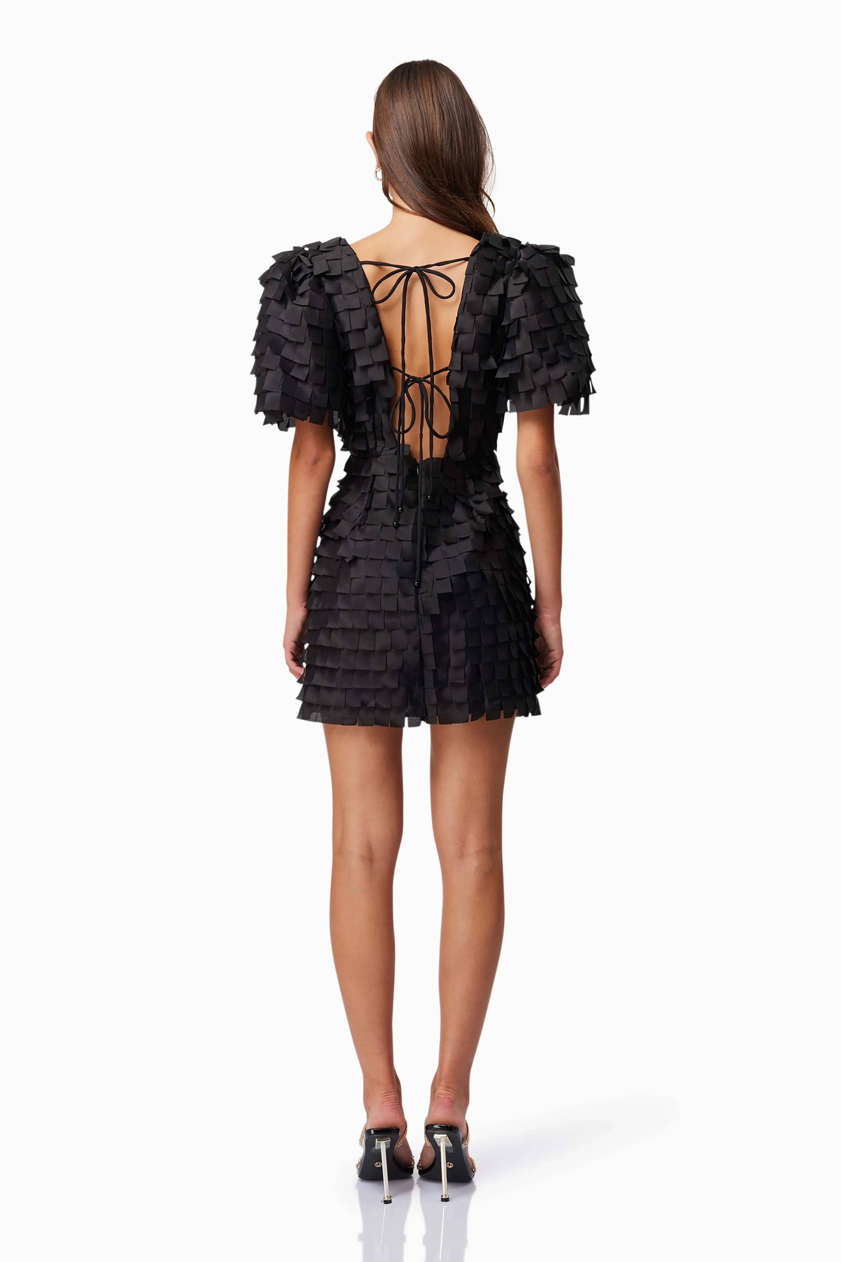Hailey Textured 3D Mini Dress In Black sold by Elliatt product image thumbnail 5