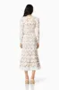 Calm Floral Lace Midi Dress In White sold by Elliatt