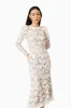 Calm Floral Lace Midi Dress In White sold by Elliatt