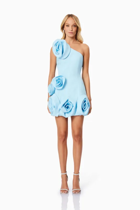 Destiny Floral Mini Dress in Sky Blue sold by Elliatt