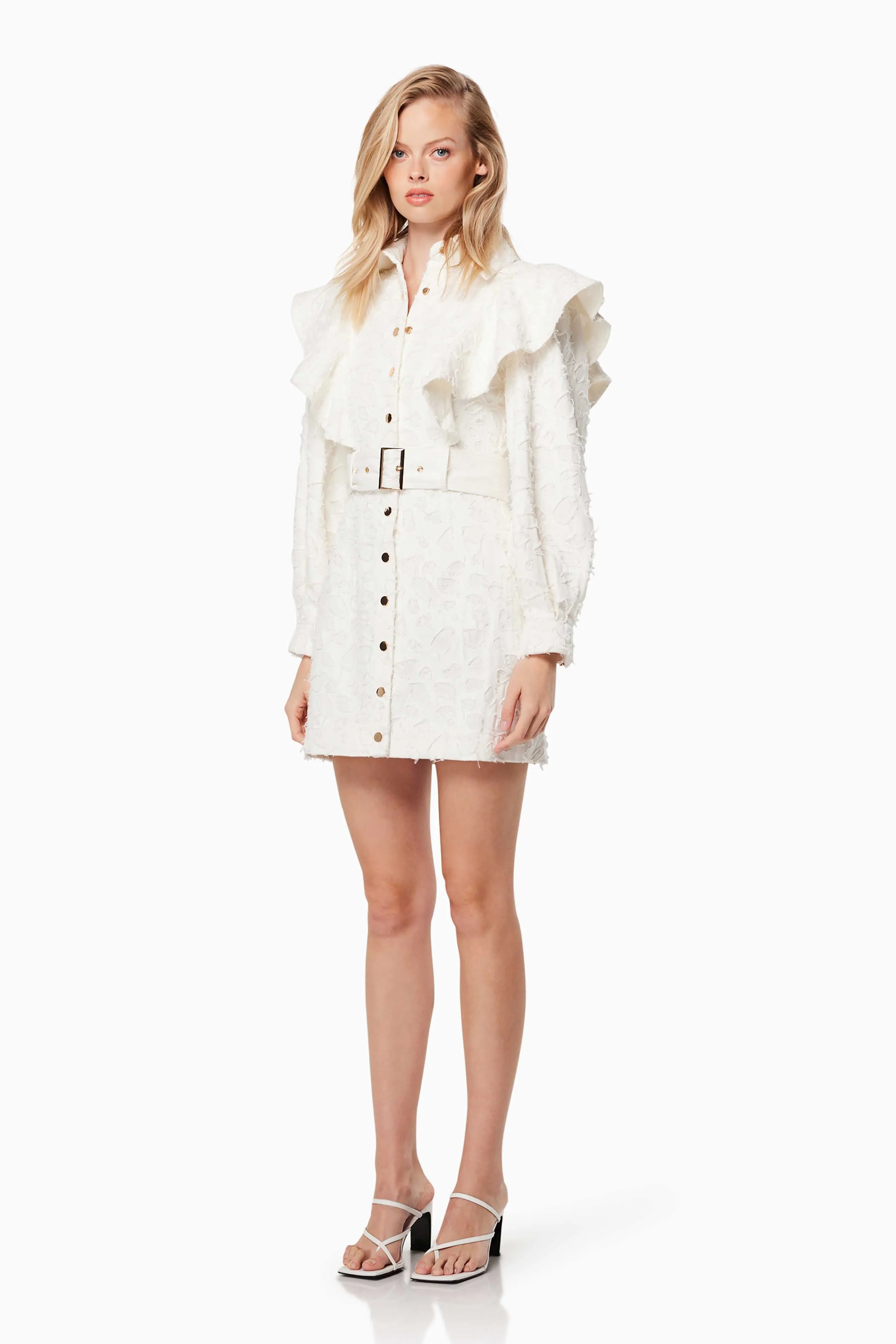 Fondness Long Sleeve Mini Dress In White sold by Elliatt product image thumbnail 3