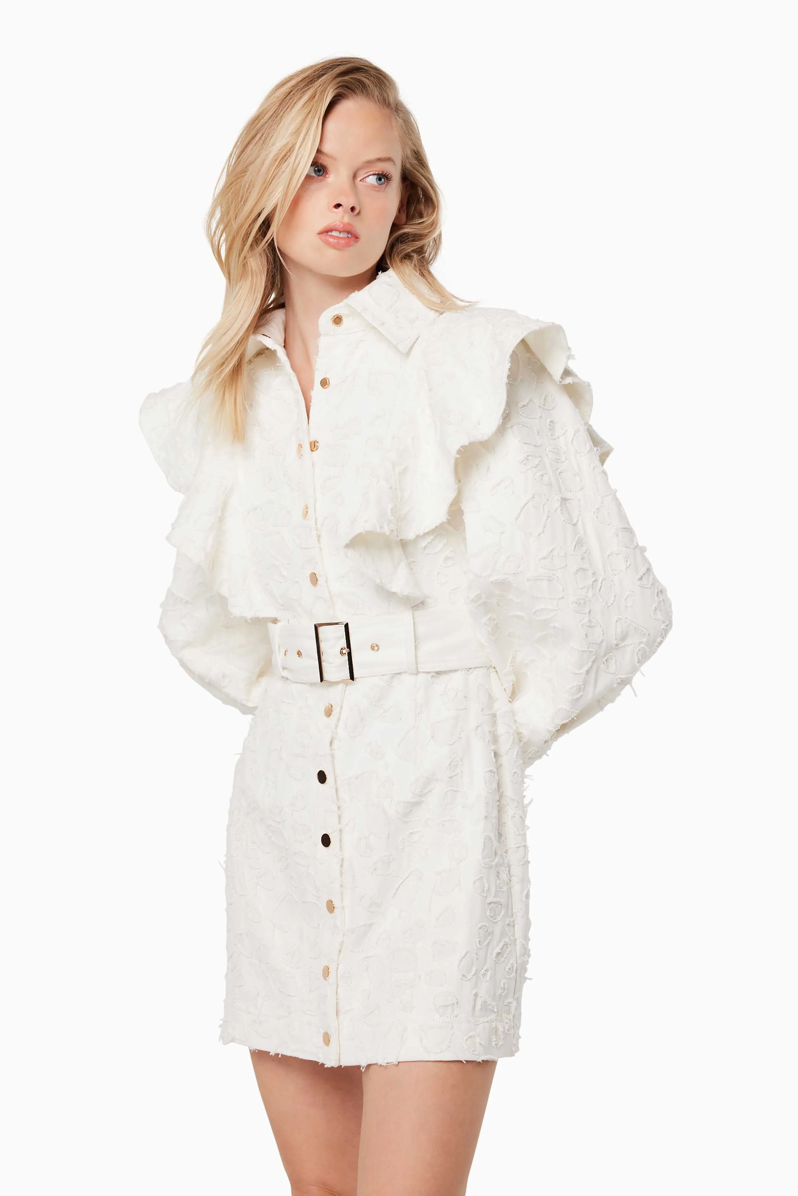 Fondness Long Sleeve Mini Dress In White sold by Elliatt product image thumbnail 2