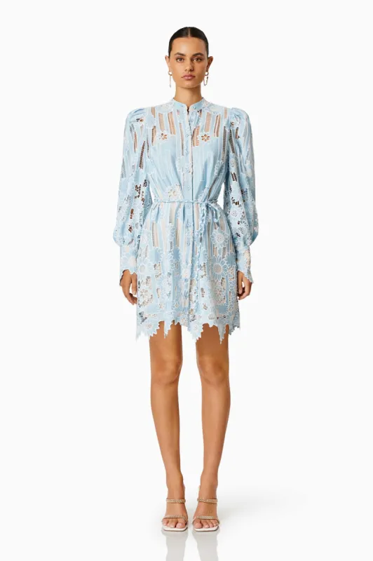 Jetsetter Mini Shirt Dress In Blue sold by Elliatt