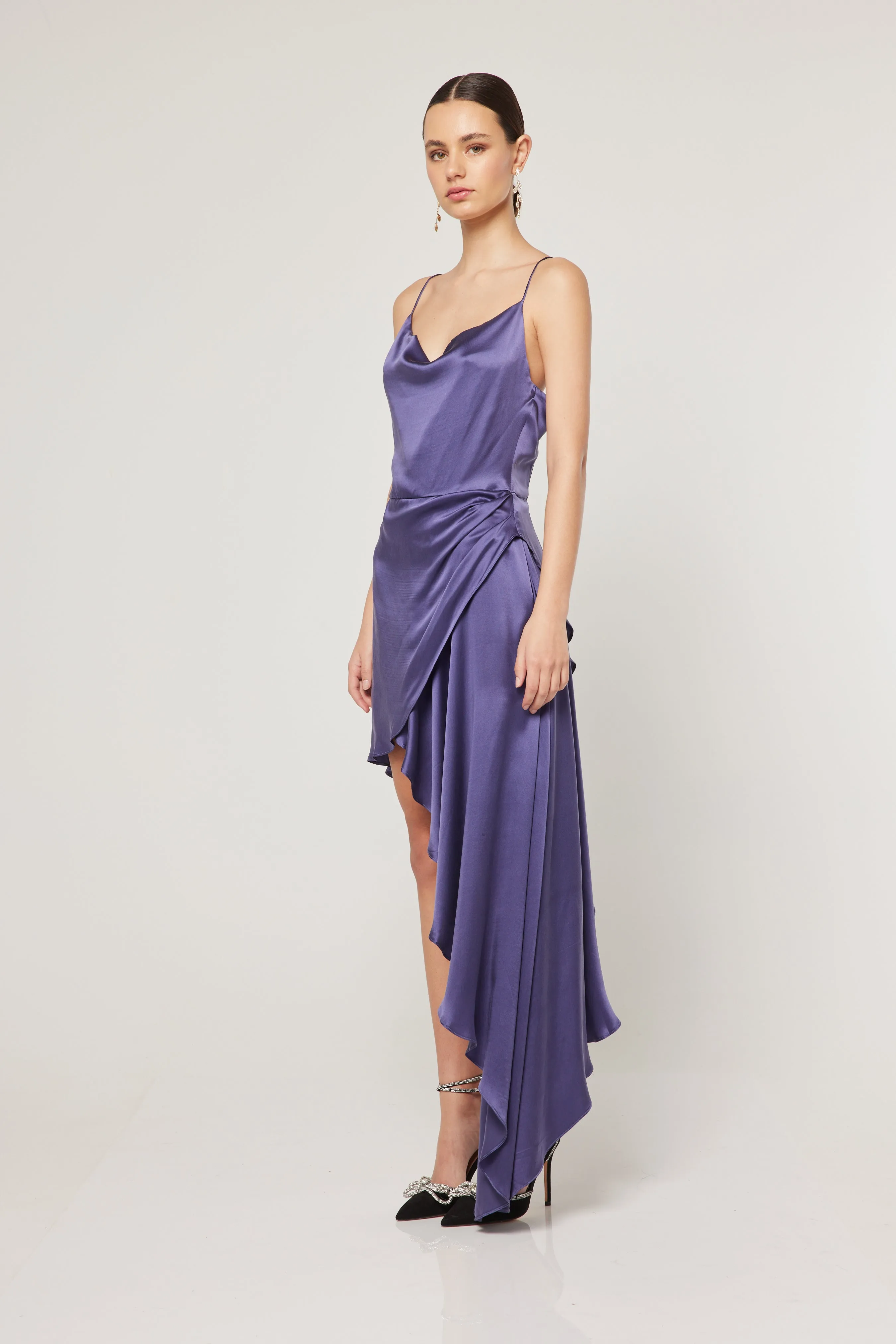Gloria Silk Midi Dress In Purple sold by Elliatt product image thumbnail 2