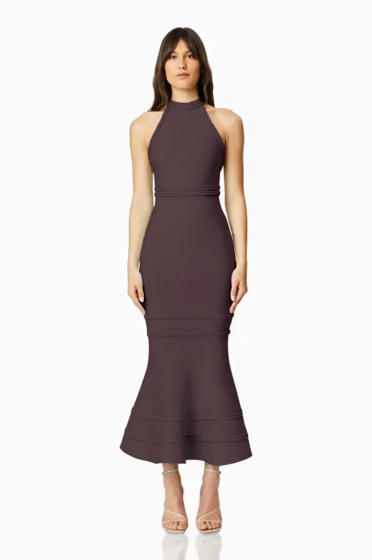 Renewal Halter Maxi Dress In Brown sold by Elliatt
