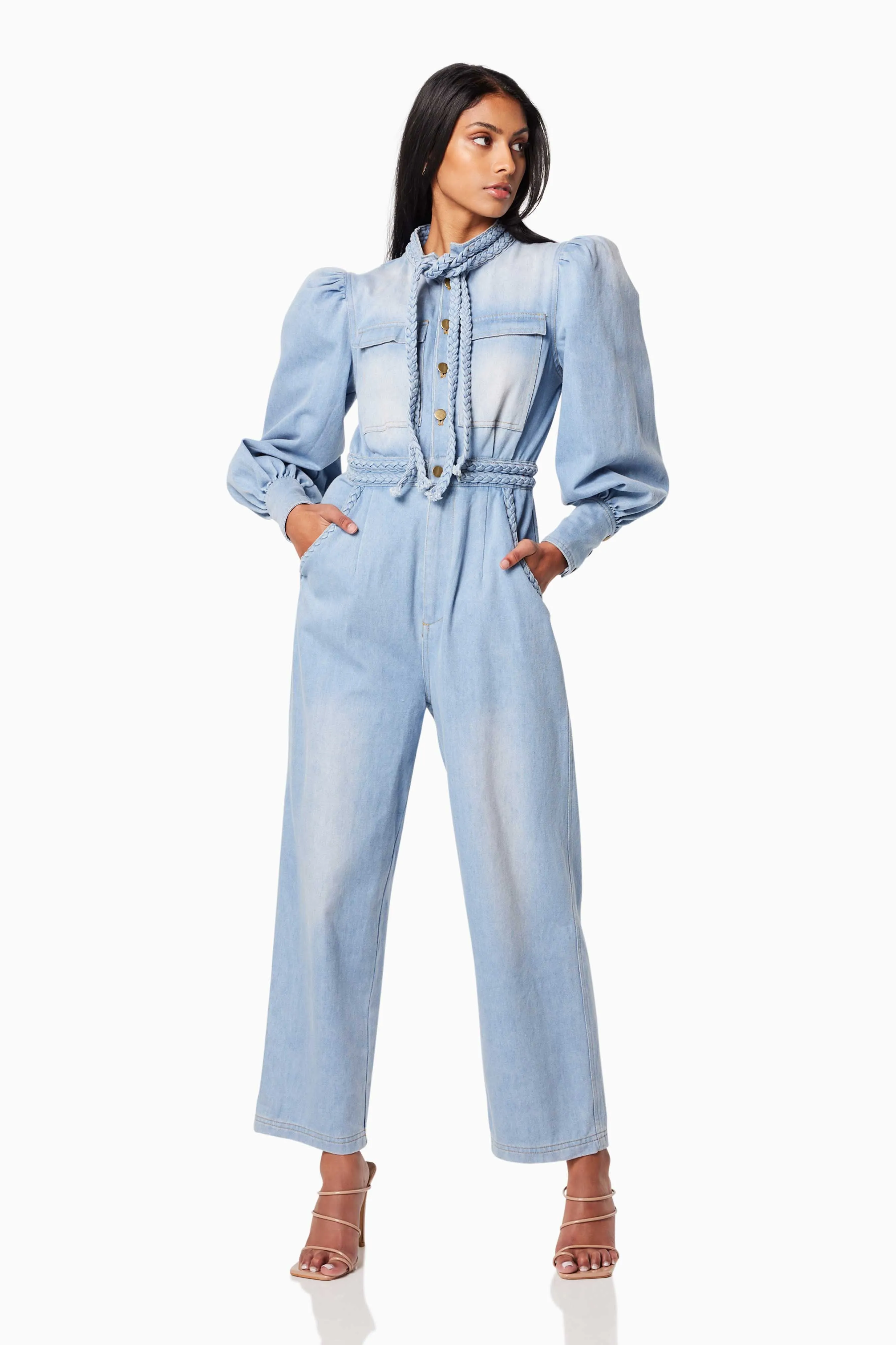 Country Long Sleeved Jumpsuit In Blue sold by Elliatt product image thumbnail 2